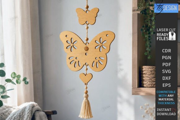 Download Butterflies Hanging Decor Ornament Laser - Decor Collection