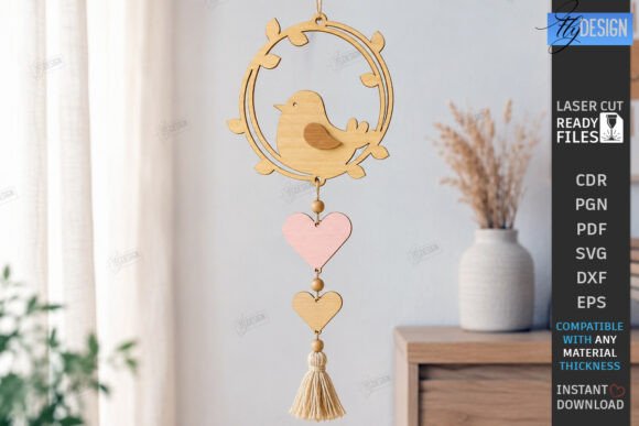 Download Bird Hanging Decor Ornament Laser Cut - Decor Collection