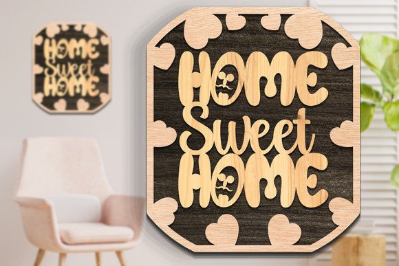 Download Home Sweet Home 3d Wall Decor Laser Cut - Decor Collection