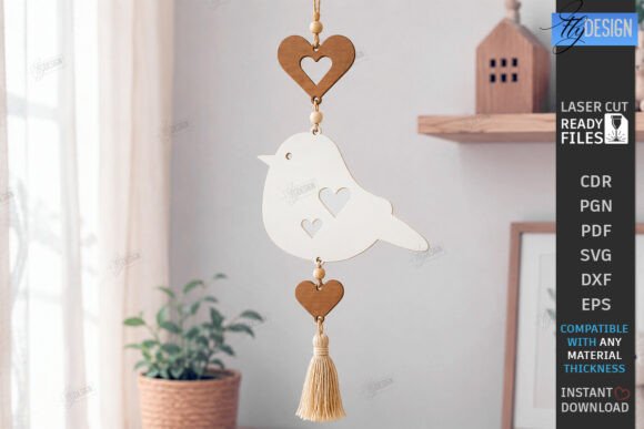 Download Bird Hanging Decor Ornament Laser Cut - Decor Collection