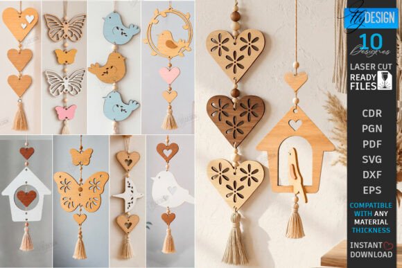 Download Bird Hanging Decor Ornament Laser Bundle - Decor Collection