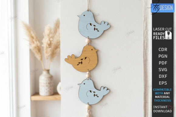 Download Birds Hanging Decor Ornament Laser Cut - Decor Collection