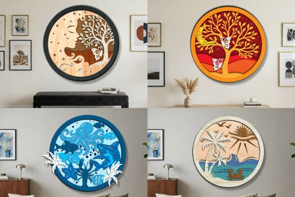 Download Laser Cut 3D Wall Decor SVG Bundle - Decor Collection